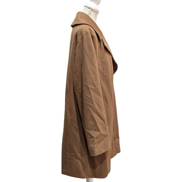 Fleurette x Loro Piana USA Womens 100% Wool Three Button Brown Long Coat Size 22 - Picture 3 of 12